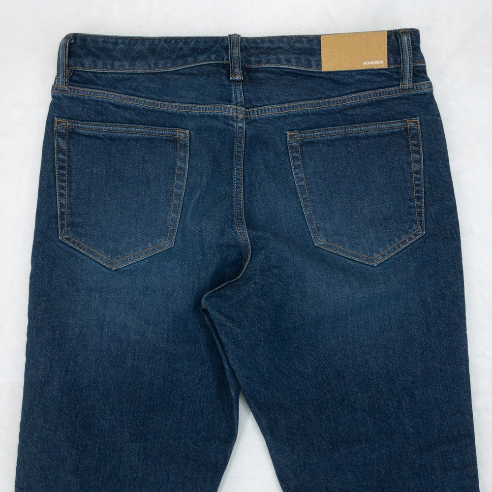 Bonobos Jeans Mens Size 32/32 Blue Slim Taper Dark Stretch Factory Sample New - Picture 10 of 16